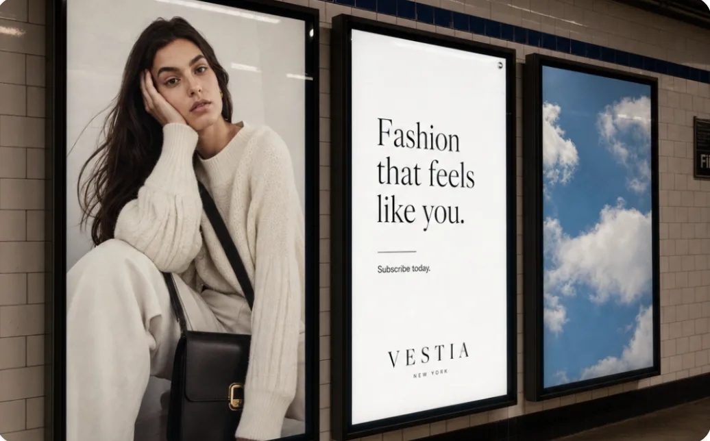 Fashion poster in a subway station